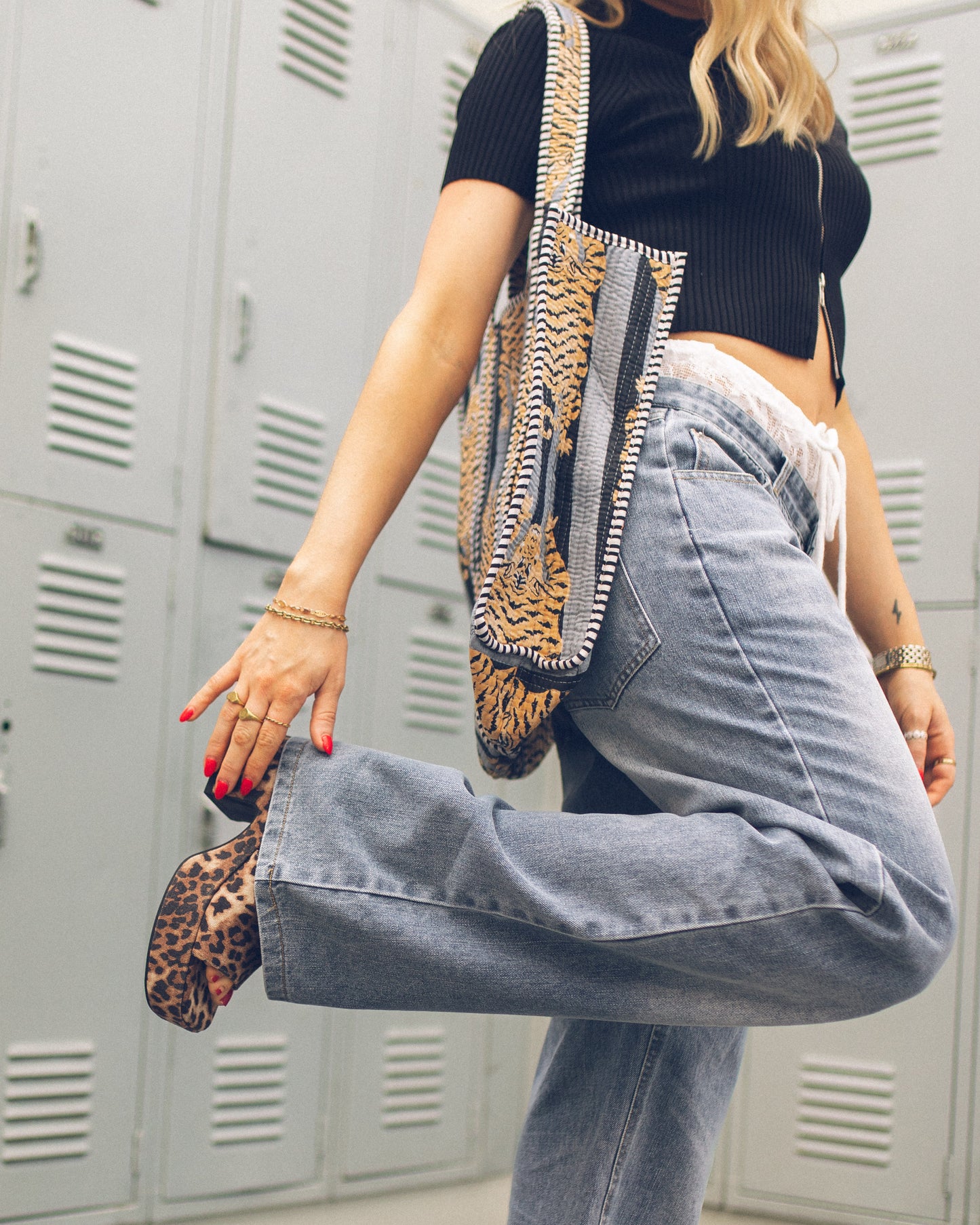 Lacy Waist Jeans