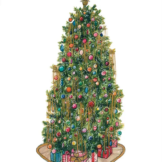 Vintage Christmas Tree Print