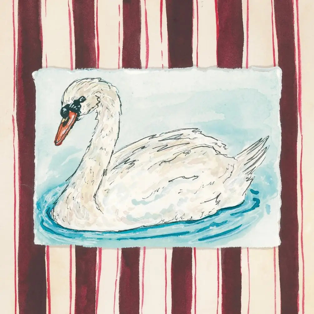 Striped Swan Art Print
