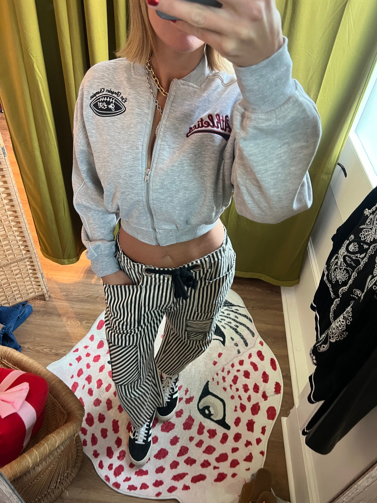 Washed Vintage Striped Pants