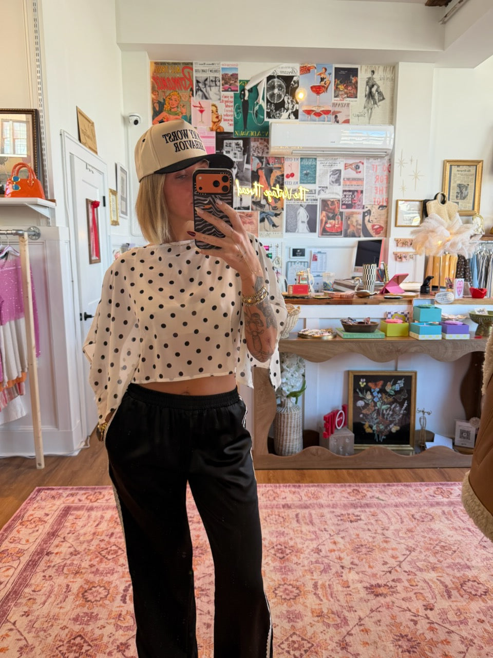 Chiffon Polka Dot Poncho