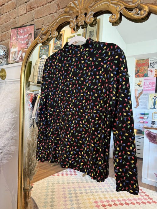 Vintage Christmas Lights Turtleneck