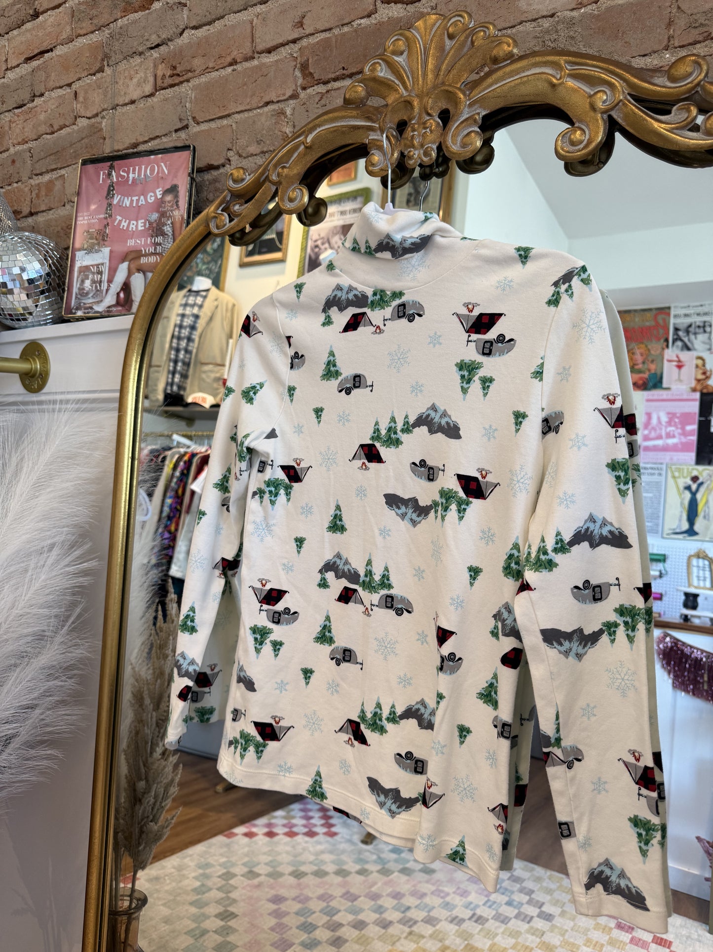 Vintage Christmas Camping Turtleneck