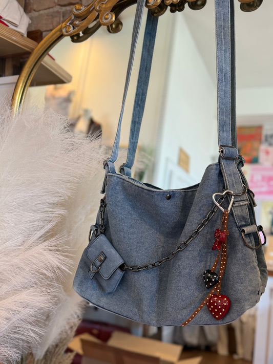 Vintage Handmade Heart Bag Charm