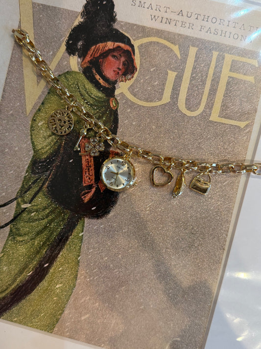 Charm Bracelet Watch (Gold)