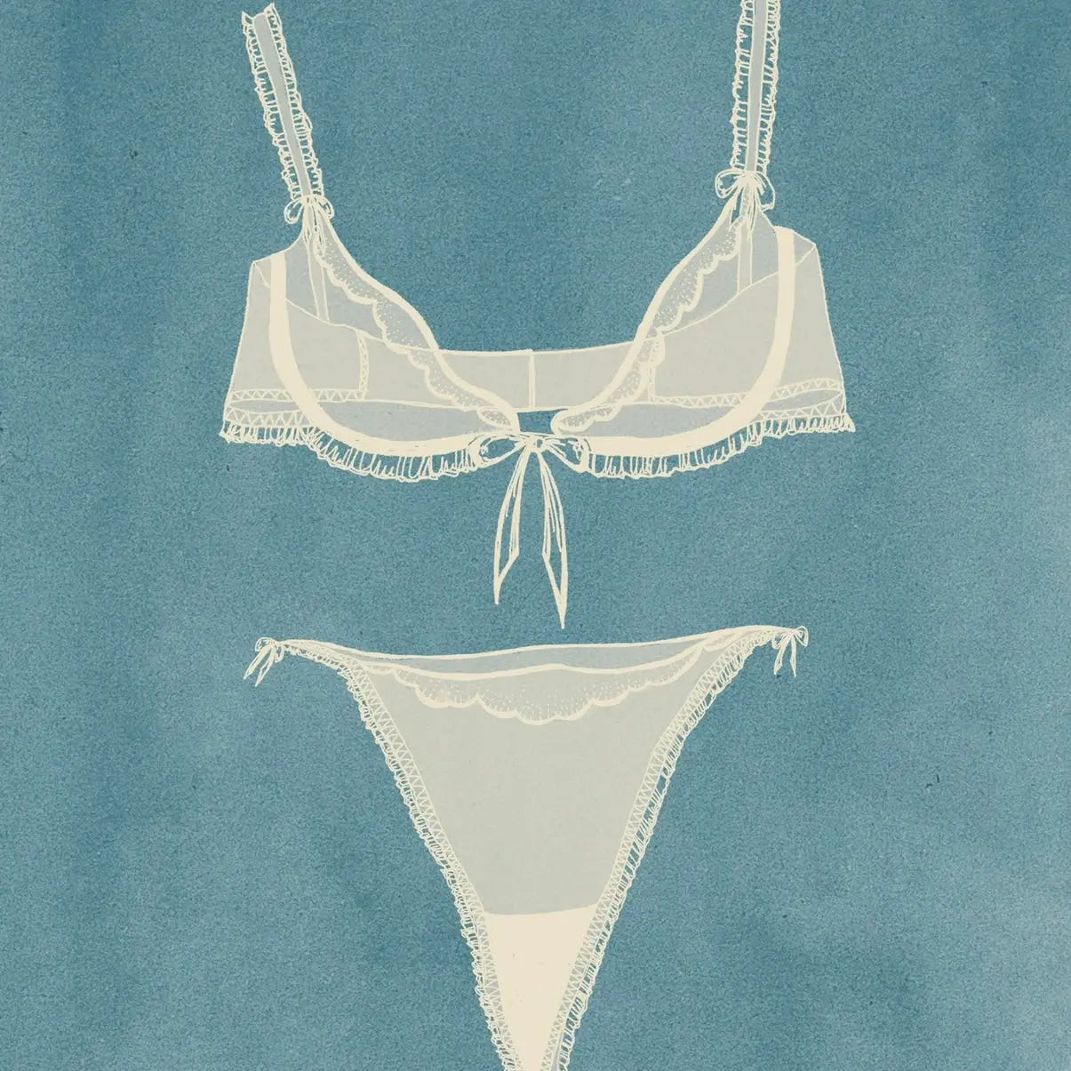 Getting Ready Print: Blue and White