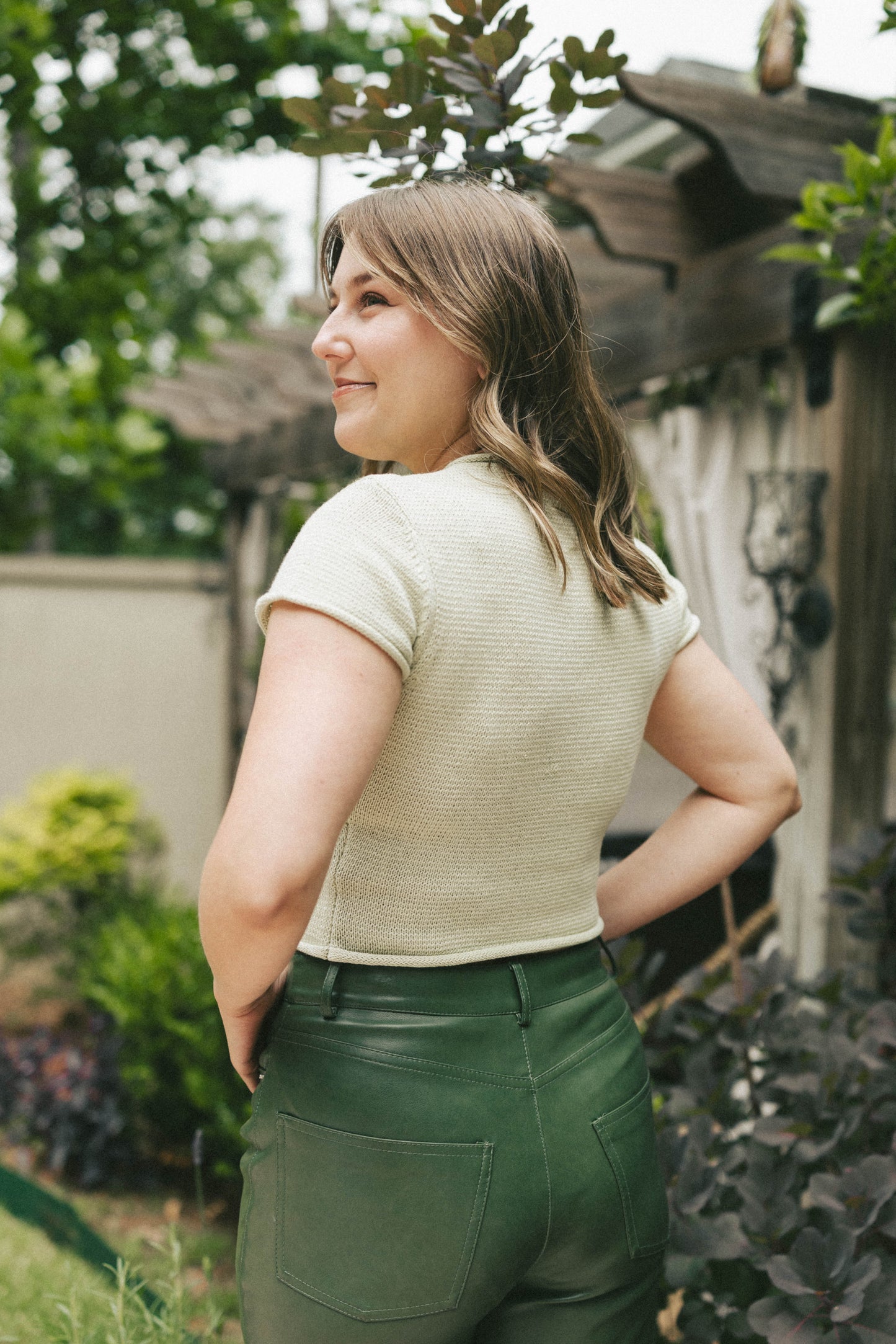 Sage Button Knit Top