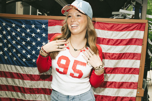 USA Embroidered Denim Trucker Hat