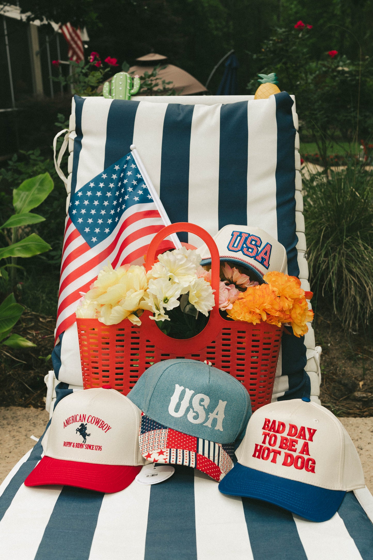 USA Embroidered Denim Trucker Hat