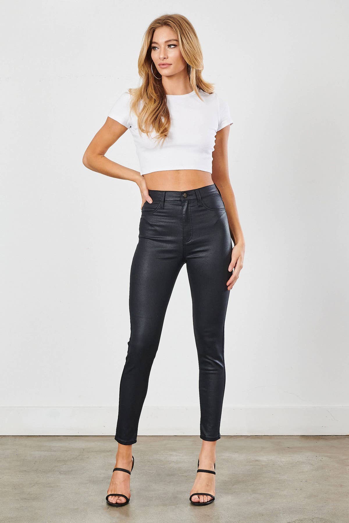 Coated Black Jeans