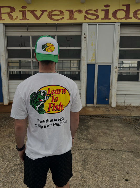 Retro Learn To Fish Trucker Hat