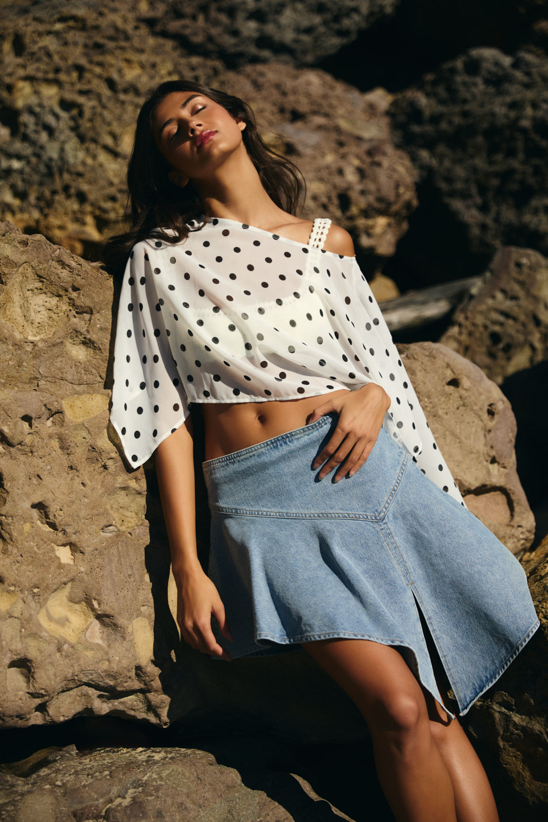 Chiffon Polka Dot Poncho