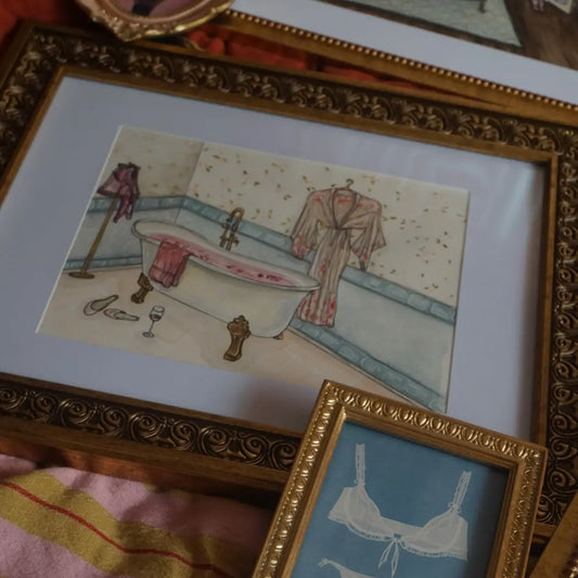 Getting Ready Print: Blue and White