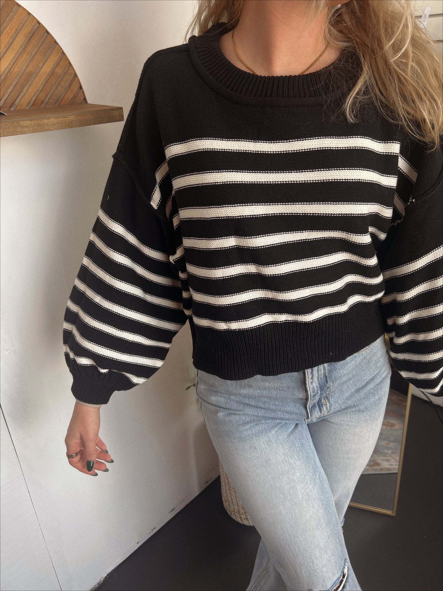 Adriana Oversized Stripe Knit Sweater