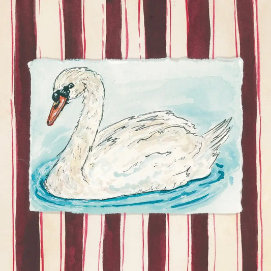 Striped Swan Art Print