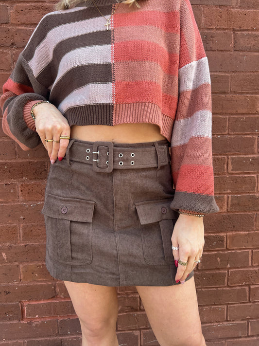 Cargo Corduroy Mini Skirt