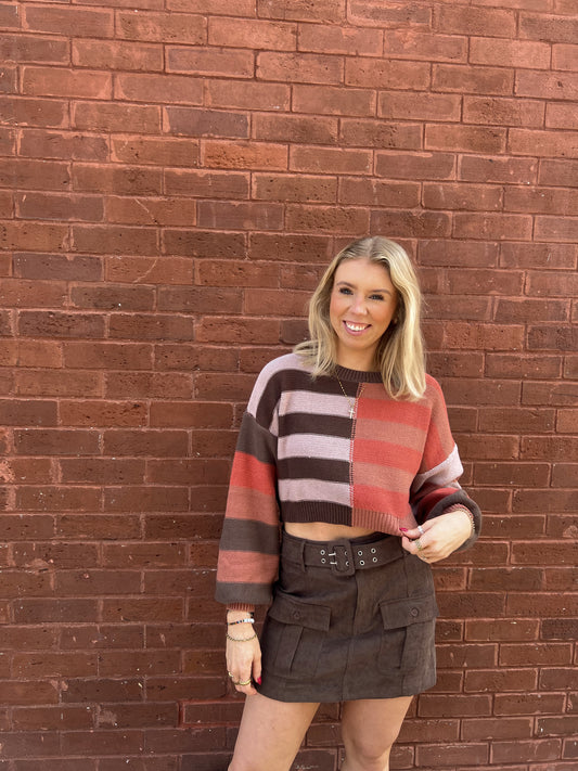 Fall Color Block Sweater