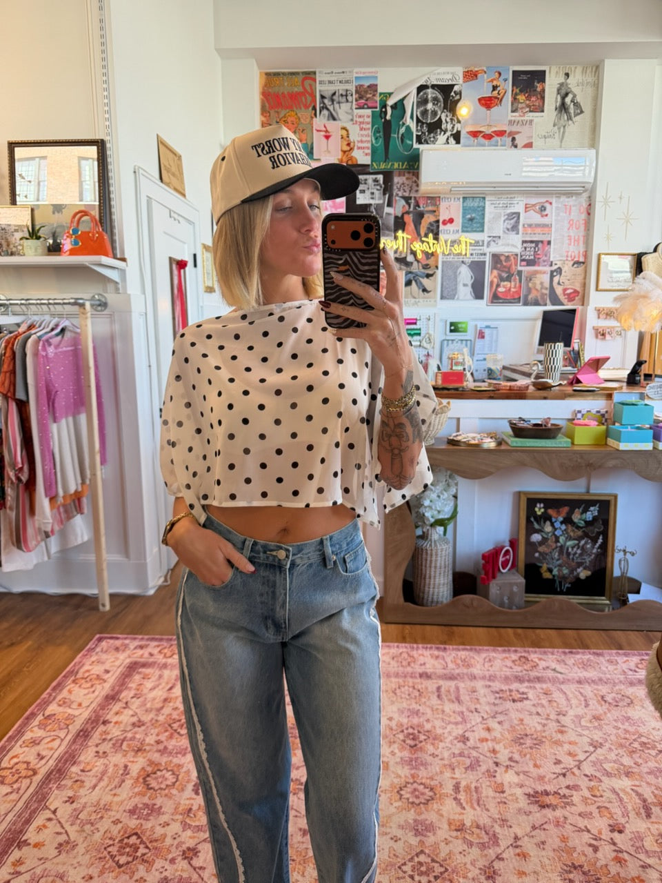 Chiffon Polka Dot Poncho