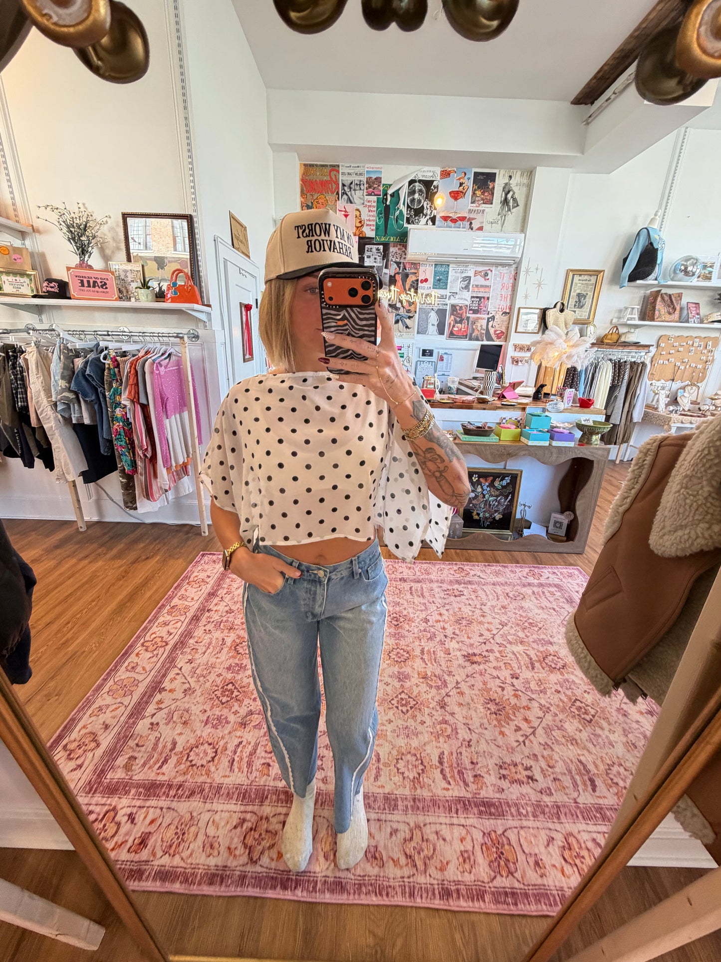 Chiffon Polka Dot Poncho