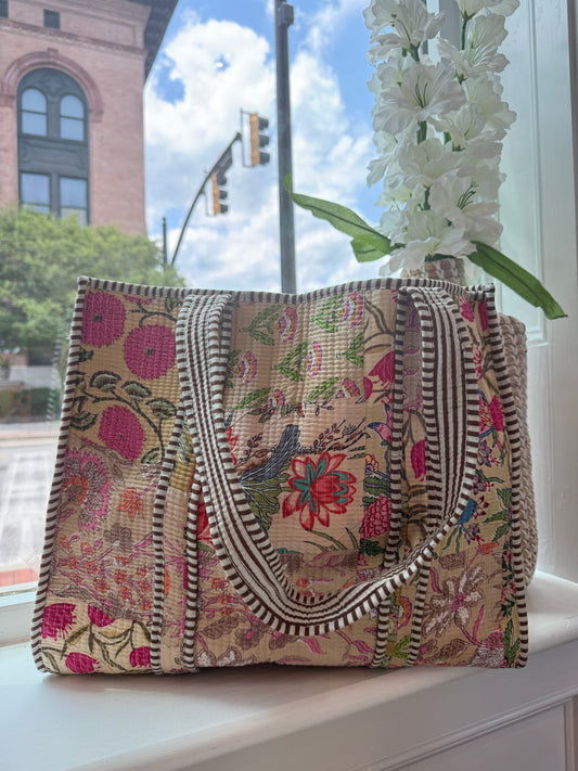 Petal Patchwork Handmade Tote Bag