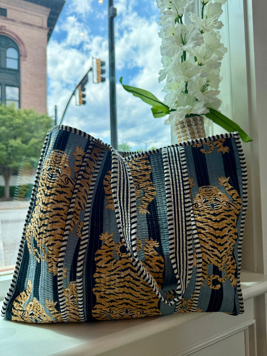 Midnight Safari Handmade Tote Bag