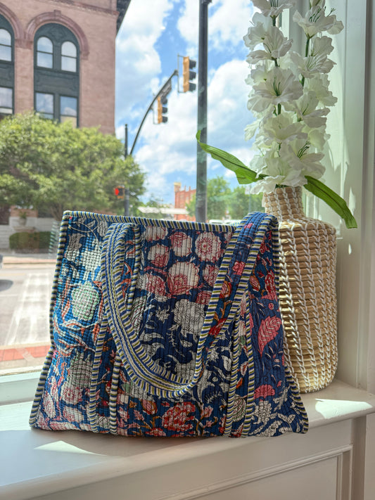 Sky Bloom Handmade Tote Bag