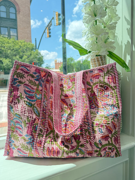 Floral Daze Handmade Tote Bag
