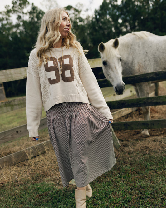 Mocha Varsity Sweater