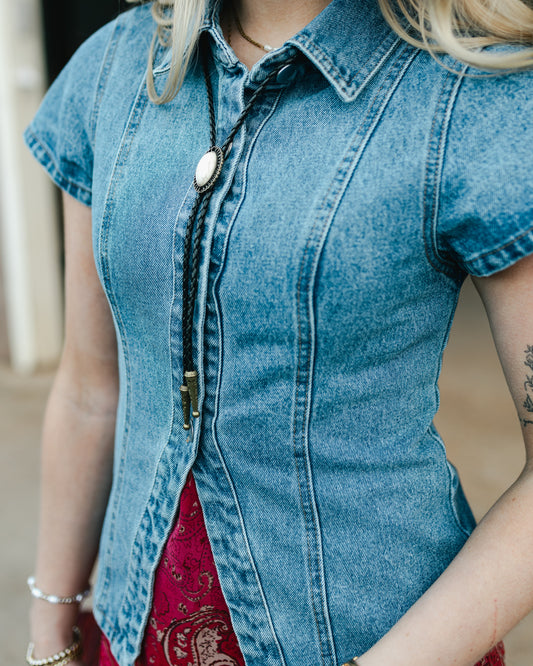 Blue Jean Beauty Top