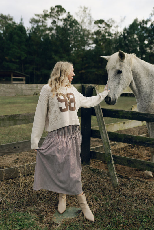 Mocha Varsity Sweater