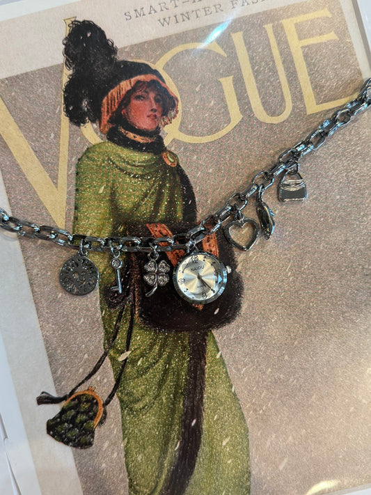 Charm Bracelet Watch (Silver)