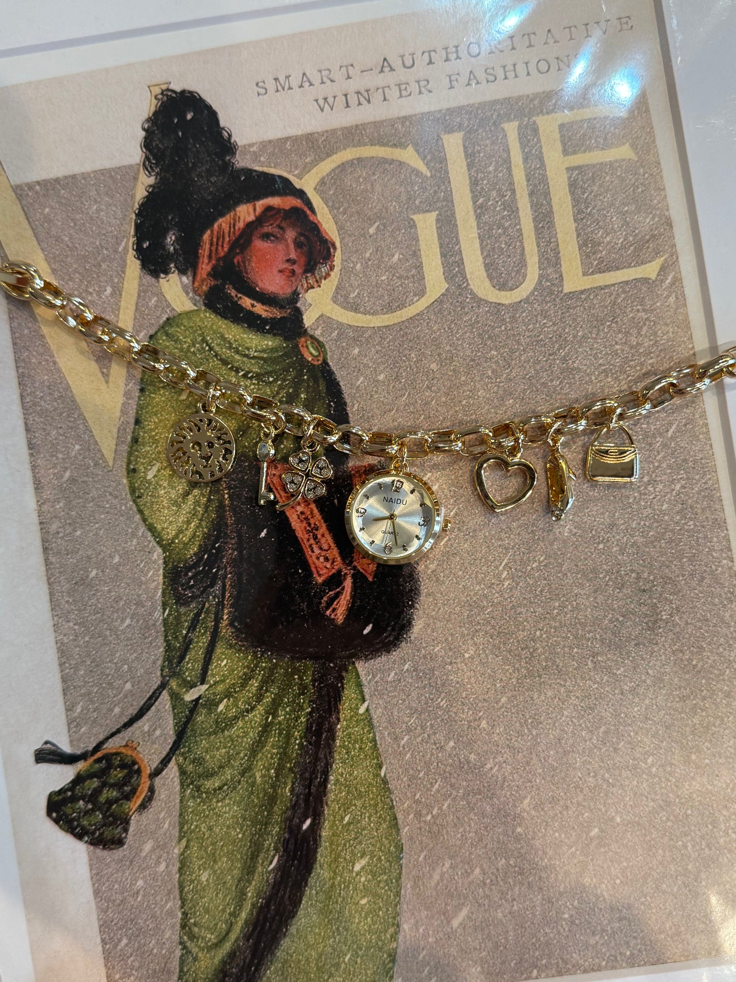 Charm Bracelet Watch (Gold)