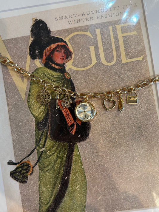 Charm Bracelet Watch (Gold)