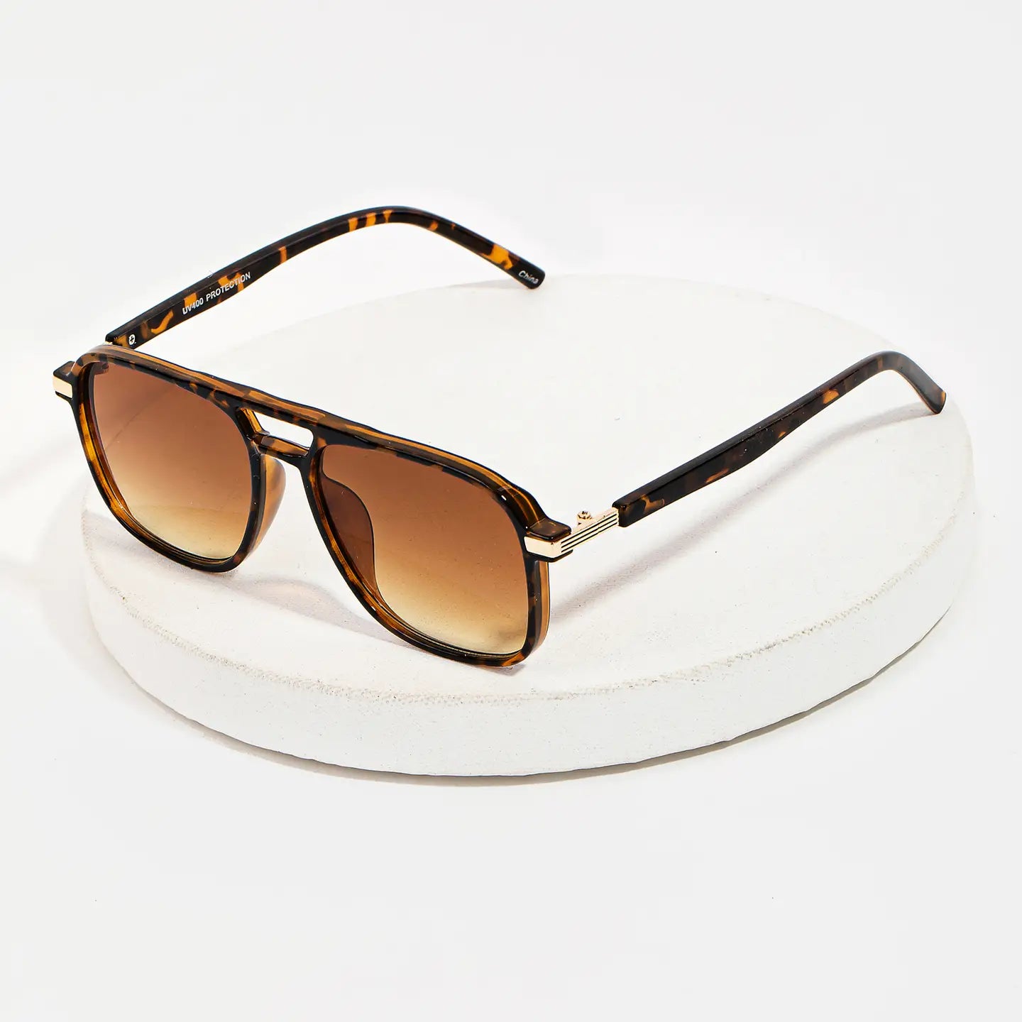 Acetate Double Bridge Aviator Sunglasses