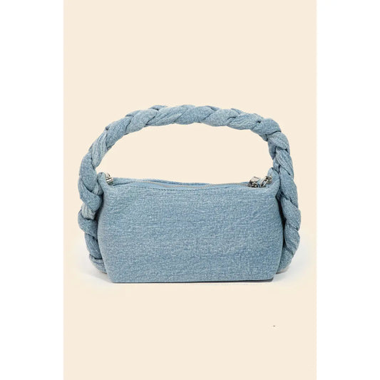 Denim Braided Handbag