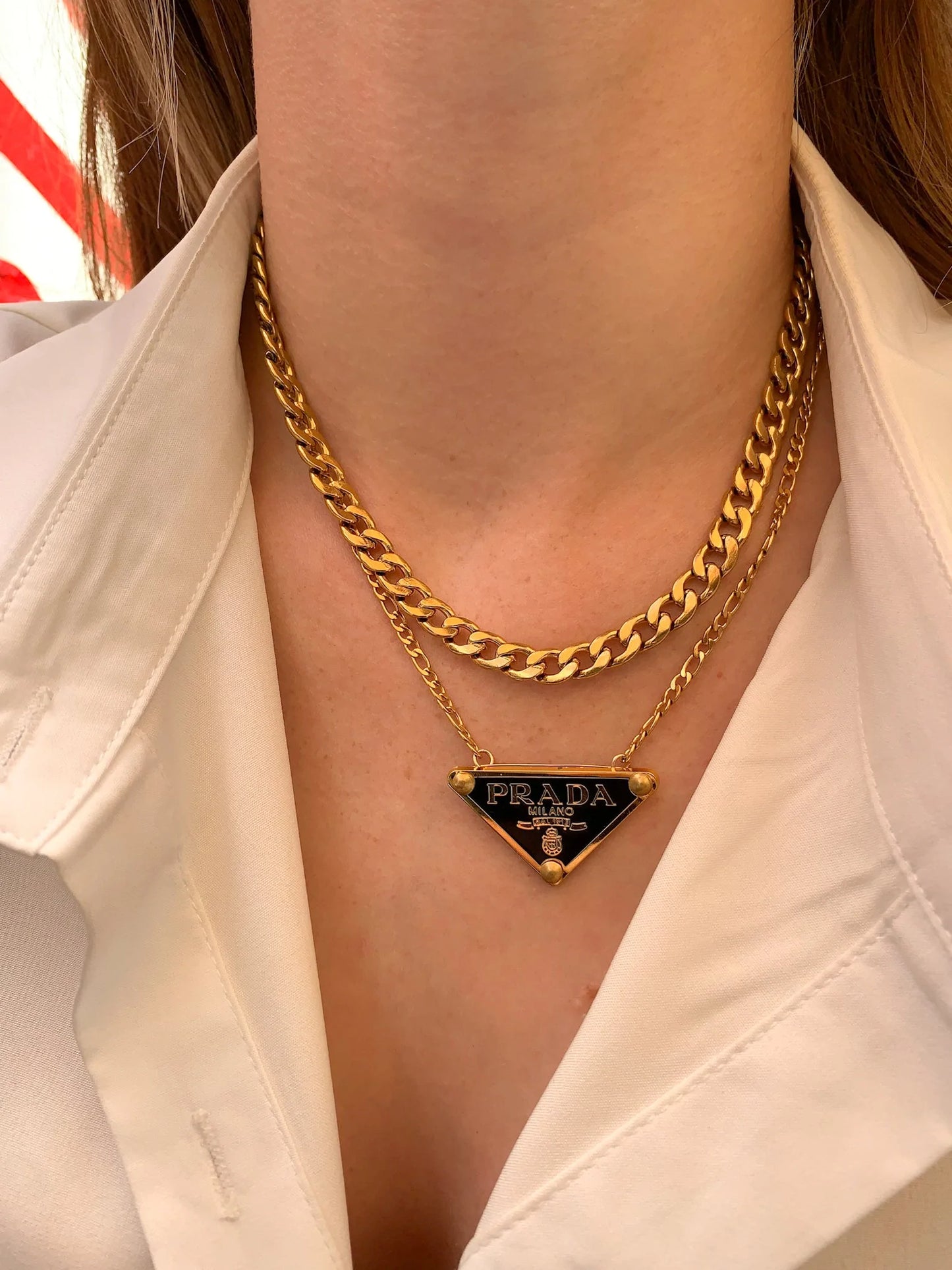 Prada gold chain best sale